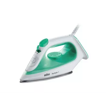 Braun TexStyle 1 SI 1040 GR ferro da stiro a vapore suola in ceramica 2000 W verde, bianco