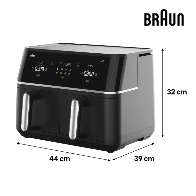 Braun TD 5030I BK doppia 10 L friggitrice ad aria 2400 W nero, argento