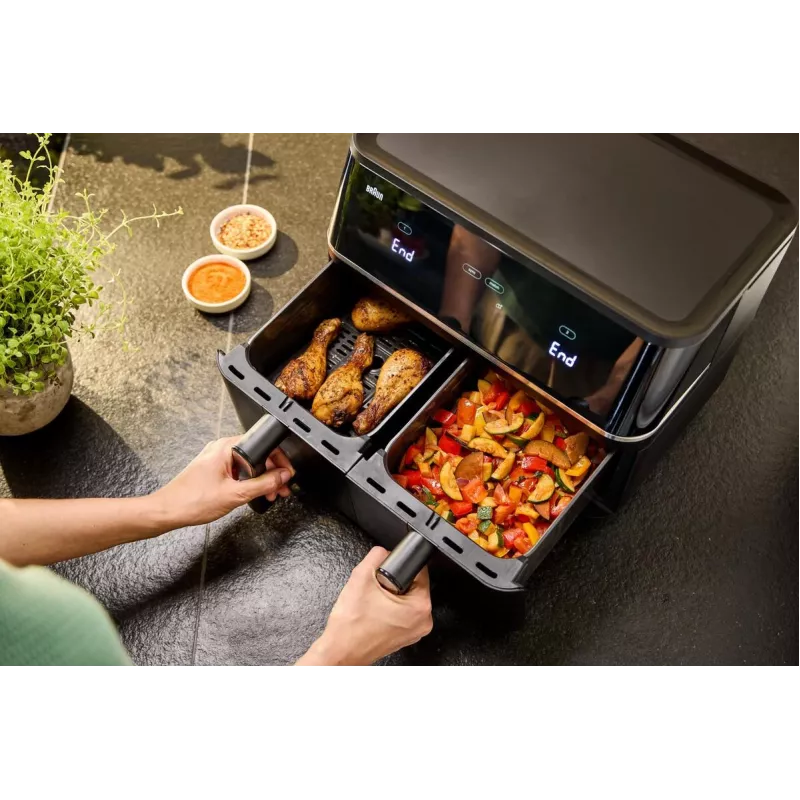 Braun TD 5030I BK doppia 10 L friggitrice ad aria 2400 W nero, argento