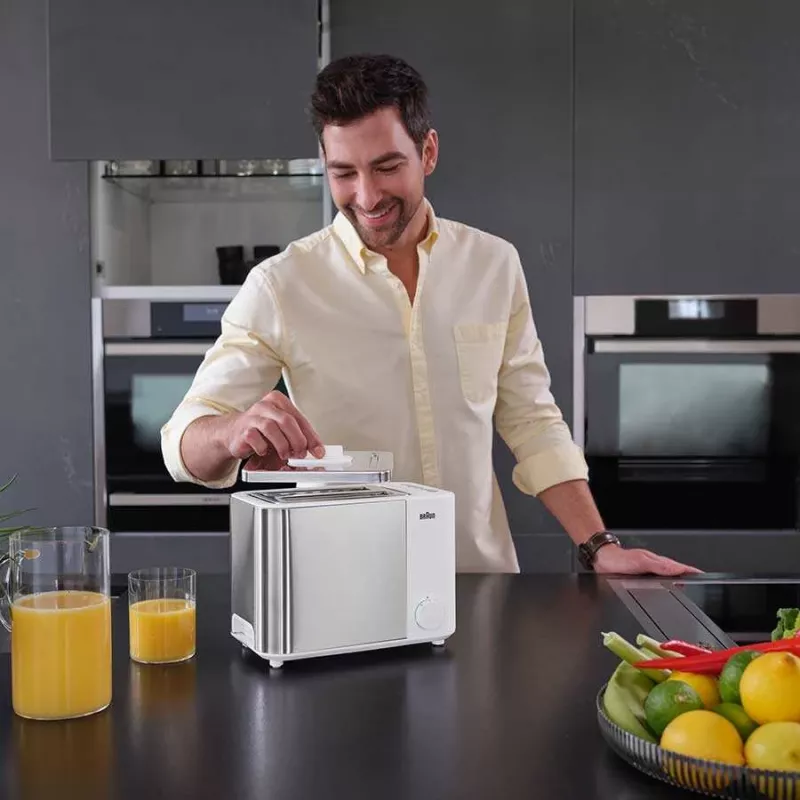 Braun GRILLE-PAIN HT5015WH 13 2 fette 1000 W grigio, bianco