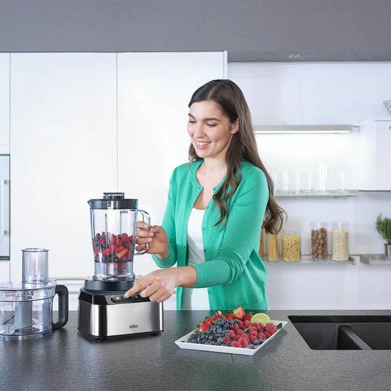 Braun FP 3233 SI Robot da cucina 800 W 2,1 L nero, acciaio inox