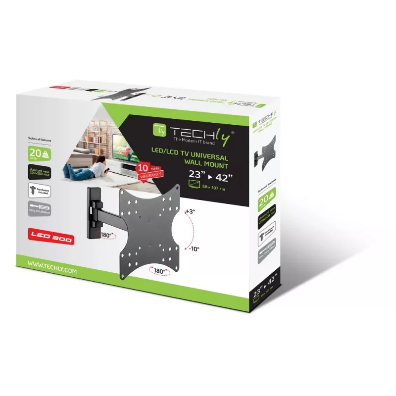 Techly ICA-LCD 2901E Supporto/piedistallo da parete per TV 106,7 cm (42