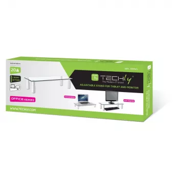 Techly Supporto in vetro per monitor / laptop, a sé stante, 20 kg, 33 cm (13