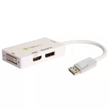 Techly IADAP DP-COMBOF3 Adattatore cavo video DisplayPort DisplayPort + DVI + HDMI bianco