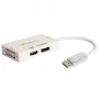 Techly IADAP DP-COMBOF3 Adattatore cavo video DisplayPort DisplayPort + DVI + HDMI bianco