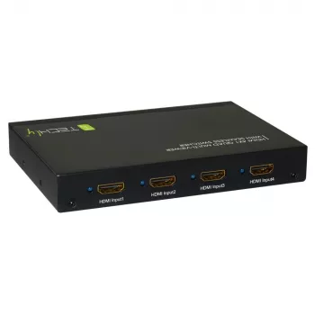 Techly HDMI 4x1 Multiviewer con switch seamless, HDMI, metallo, nero, 60 Hz, 1080p, 2,25 Gbit/s