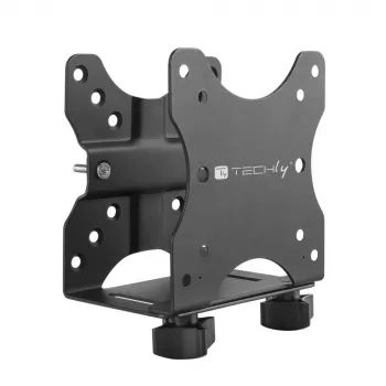 Techly Supporto CPU regolabile sottoscrivania, 5 kg, 75 x 75 mm, 100 x 100 mm, nero