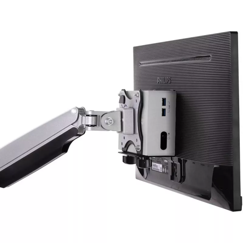 Techly Supporto CPU regolabile sottoscrivania, 5 kg, 75 x 75 mm, 100 x 100 mm, nero