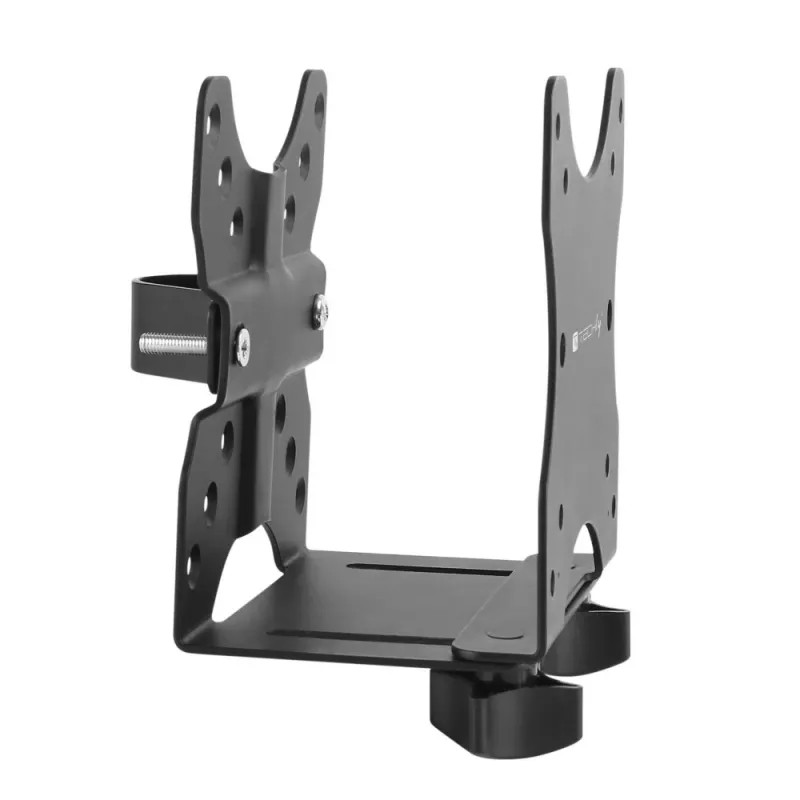 Techly Supporto CPU regolabile sottoscrivania, 5 kg, 75 x 75 mm, 100 x 100 mm, nero