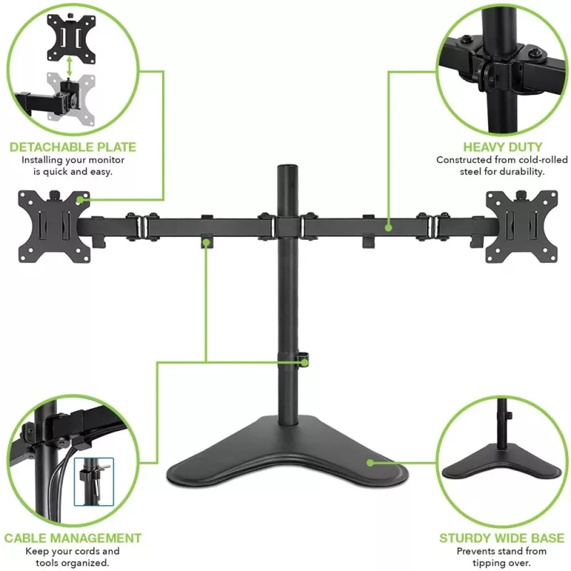 Techly ICA-LCD 2524 Supporto / piedistallo per monitor 81,3 cm (32 inch) da tavolo nero