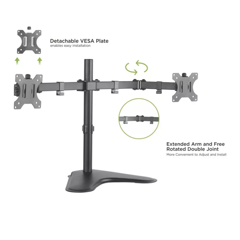 Techly ICA-LCD 2524 Supporto / piedistallo per monitor 81,3 cm (32 inch) da tavolo nero