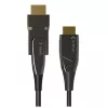 Techly Cavo in fibra ottica AOC HDMI A/A Micro HDMI 4K 10 m, 10 m, HDMI Type-A (standard), HDMI Type-D (Micro), 3D, 18 Gbit/s, nero