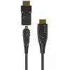 Techly Cavo in fibra ottica AOC HDMI A/A Micro HDMI 4K 20 m, 20 m, HDMI Type-A (standard), HDMI Type-D (Micro), 3D, 18 Gbit/s, nero