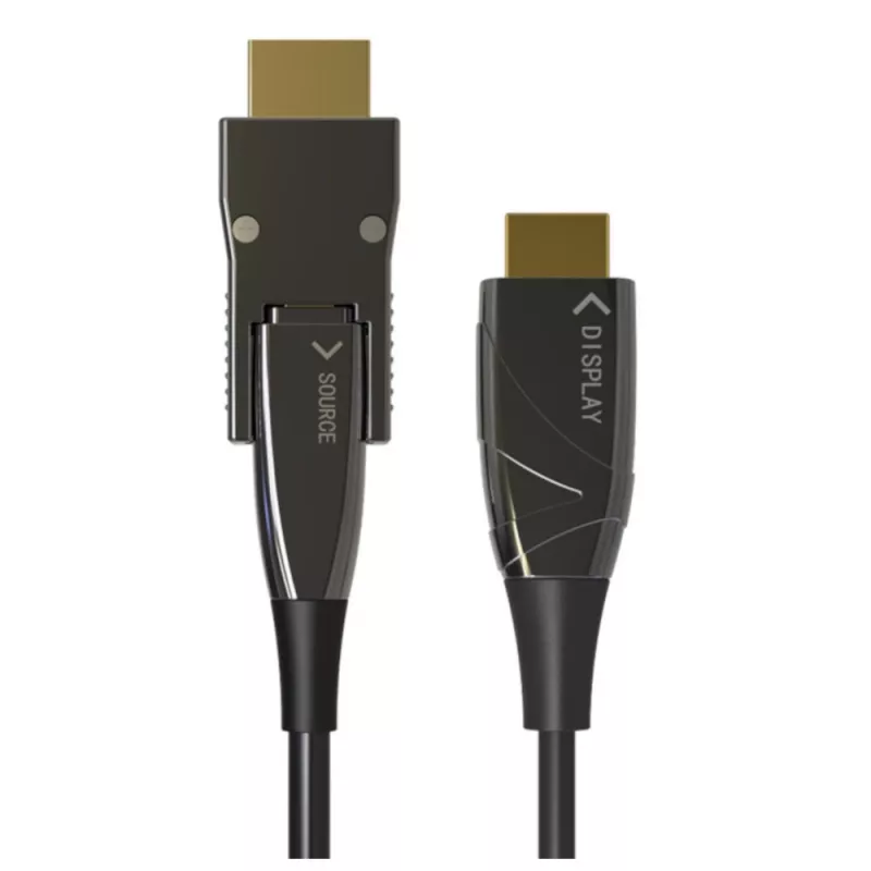Techly Cavo in fibra ottica AOC HDMI A/A Micro HDMI 4K 20 m, 20 m, HDMI Type-A (standard), HDMI Type-D (Micro), 3D, 18 Gbit/s, nero