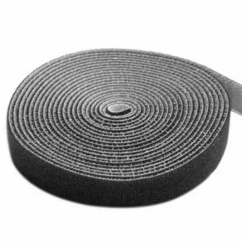 Techly Rotolo di nastro a velcro per gestione cavi lunghezza 10 m larghezza 20 mm nero