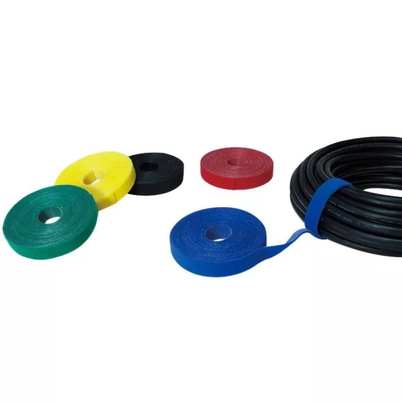 Techly Rotolo di nastro a velcro per gestione cavi lunghezza 10 m larghezza 20 mm nero