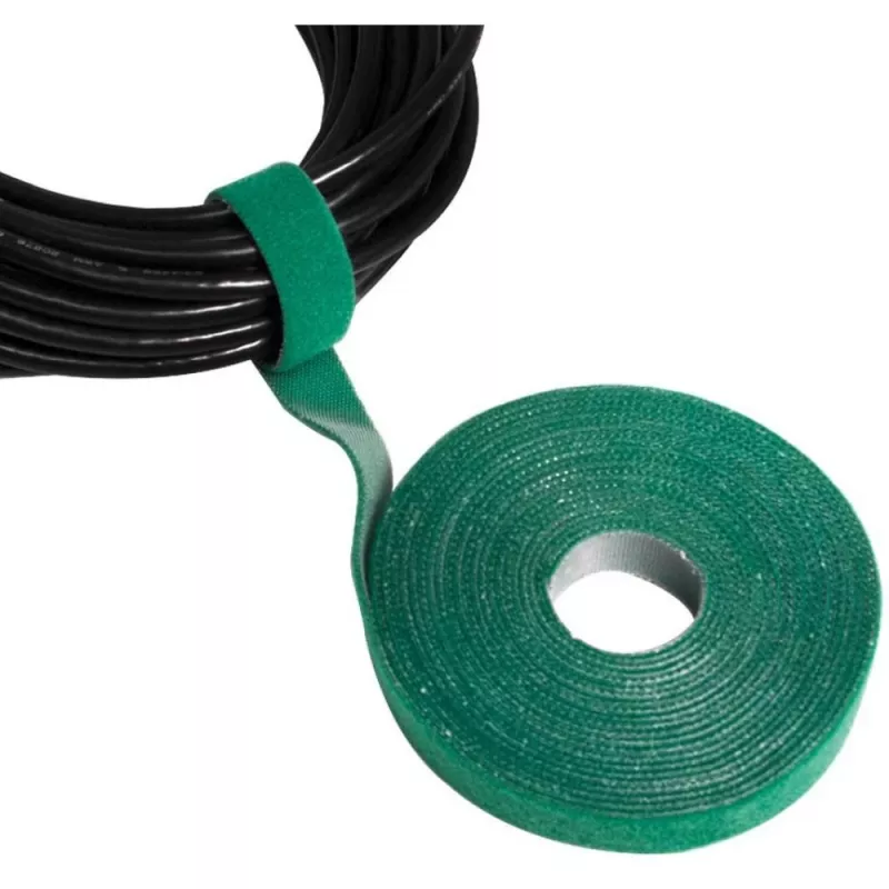 Techly Rotolo di nastro a velcro per gestione cavi lunghezza 10 m larghezza 20 mm nero