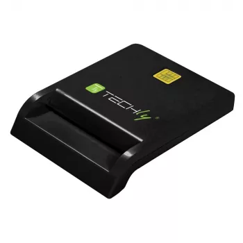 Techly Lettore/scrittore di smartcard compatto USB-C™ bianco, USB 2.0, 1,5 m, nero, 102 g