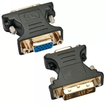 Techly Adattatore video analogico connettore maschio DVI/connettore femmina VGA nero, DVI-A, VGA, nero