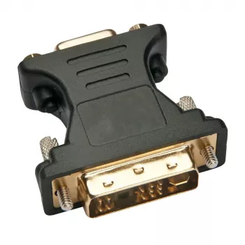 Techly Adattatore video analogico connettore maschio DVI/connettore femmina VGA nero, DVI-A, VGA, nero