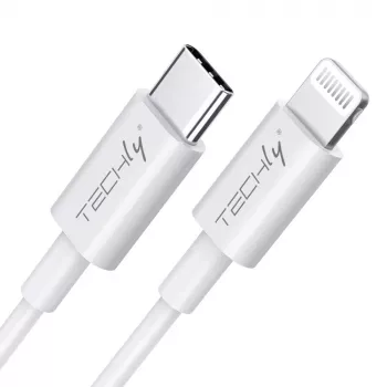 Techly Cavo di ricarica e sincronizzazione USB-C a Lightning 1 m bianco