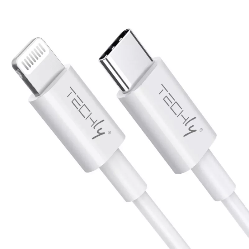 Techly Cavo di ricarica e sincronizzazione USB-C a Lightning 1 m bianco
