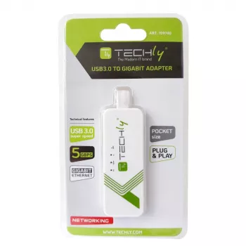 Techly IDATA USB-ETGIGA-3A Adattatore di rete USB 3.0 Gigabit Ethernet