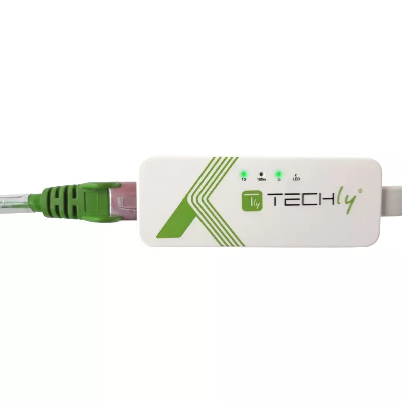 Techly Adattatore da USB 3.1 Type-C a RJ45 Gigabit Ethernet, bianco