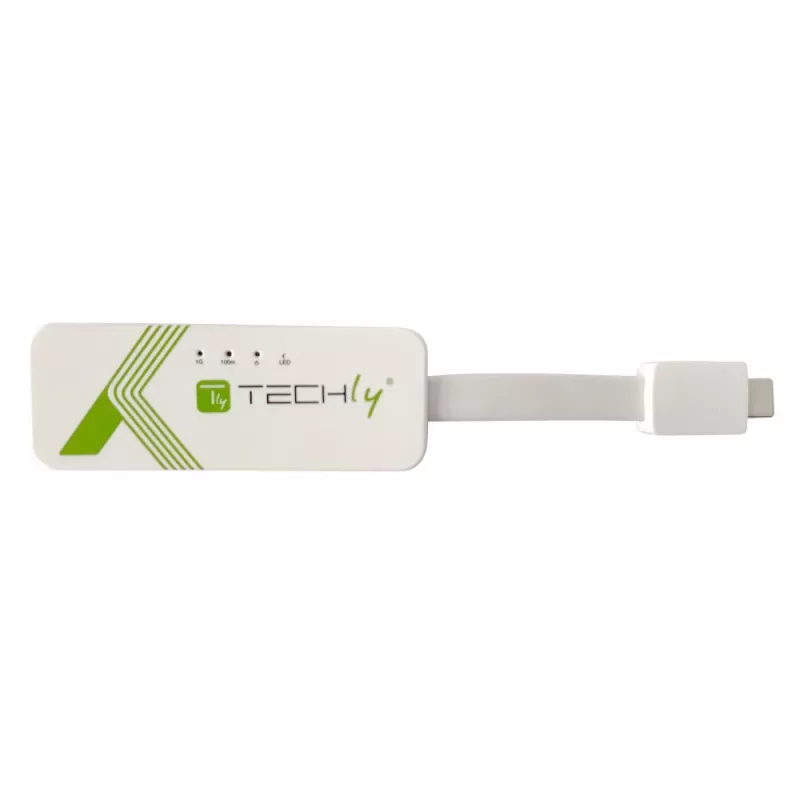 Techly Adattatore da USB 3.1 Type-C a RJ45 Gigabit Ethernet, bianco