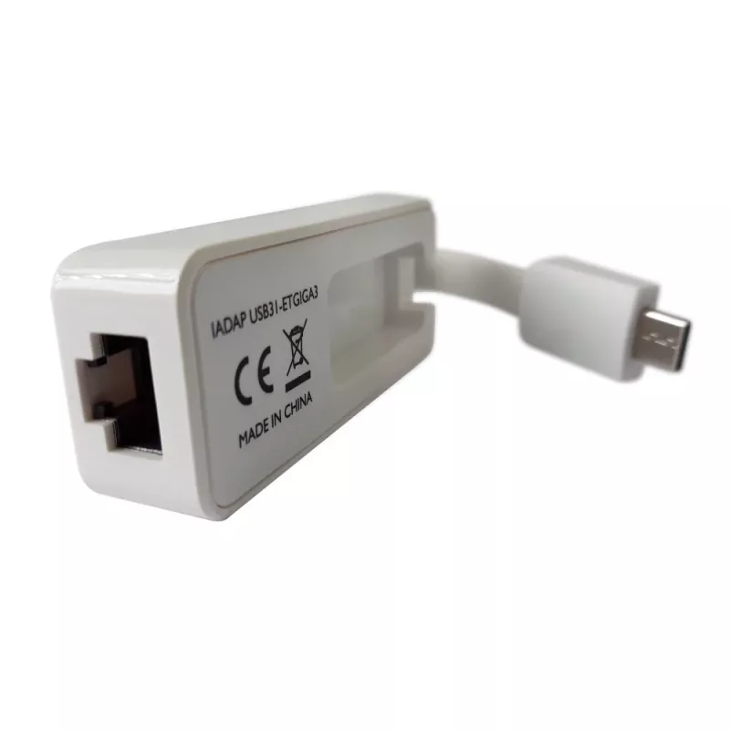 Techly Adattatore da USB 3.1 Type-C a RJ45 Gigabit Ethernet, bianco
