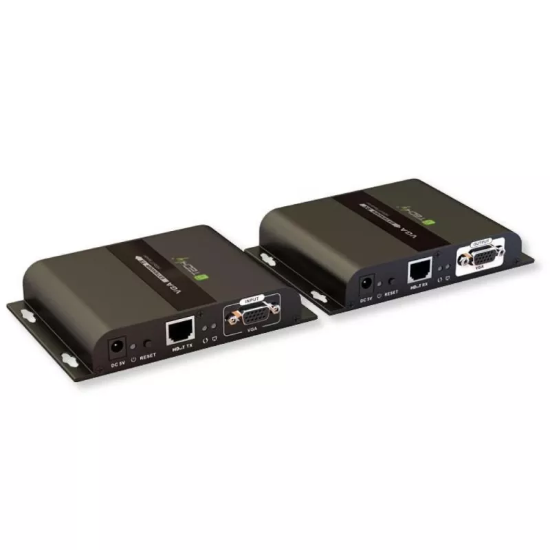 Techly IDATA EXTIP-383V AV-Extender trasmettitore e ricevitore AV nero