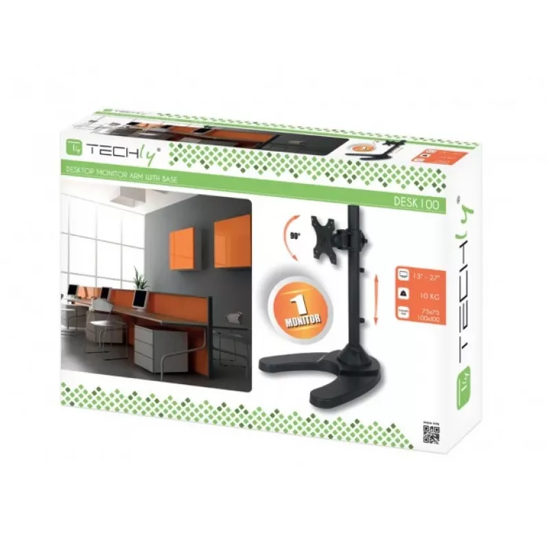 Techly supporto da scrivania per 1 monitor 13–27