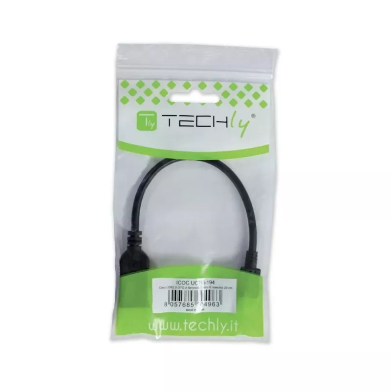 Techly cavo USB2.0 OTG A-femmina / Micro-B-maschio 0,2 m ICOC UOTG-194