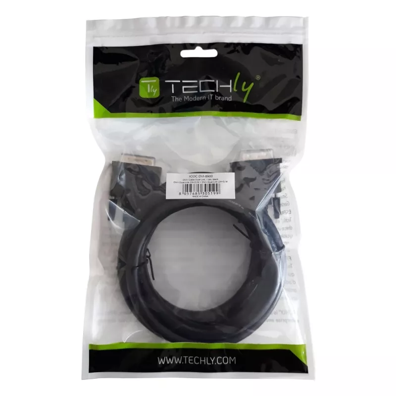 Techly cavo monitor DVI analogico digitale M/M Dual Link 1,8 m (DVI-I) ICOC DVI-8900
