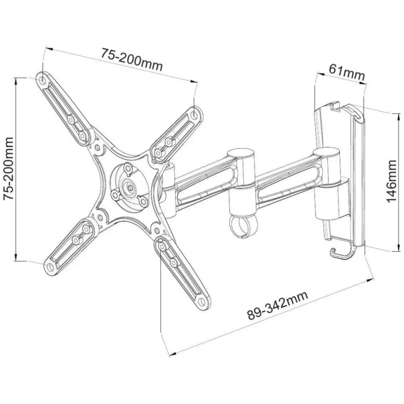Techly supporto a parete orientabile per TV LED LCD 13-37