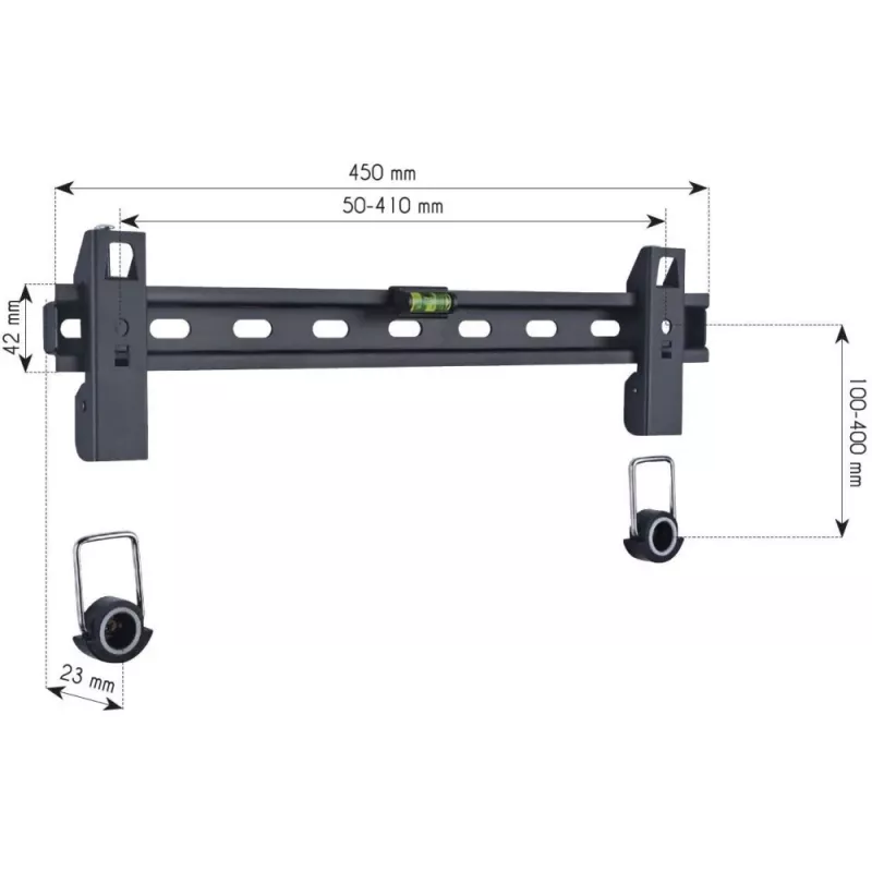 Techly supporto a parete sottile fisso per TV LED LCD 23-55