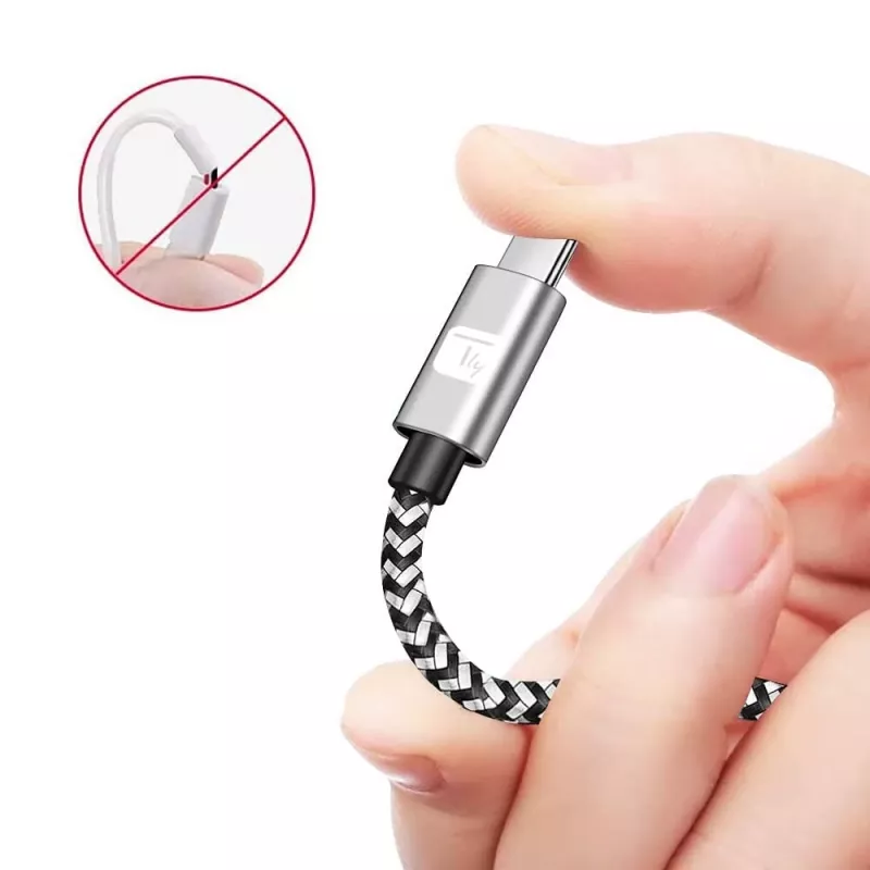 Techly cavo USB-C maschio 2.0 / USB-C maschio angolare 3A 1 m alluminio