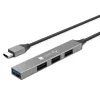 Techly IUSB32-HUB4C-3U2SLS Docking station/Replicatore di porte per laptop con filo USB 3.2 Gen 1 (3.1 Gen 1) Type-C grigio