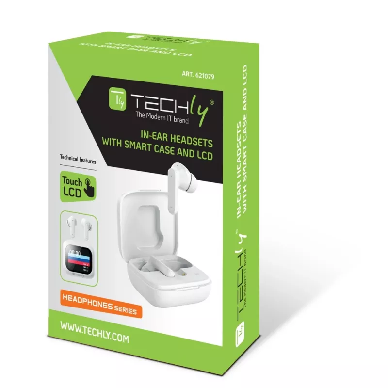 Techly ICC SB-BLT08W cuffie/headset True Wireless Stereo (TWS) in-ear chiamate/musica Bluetooth bianco