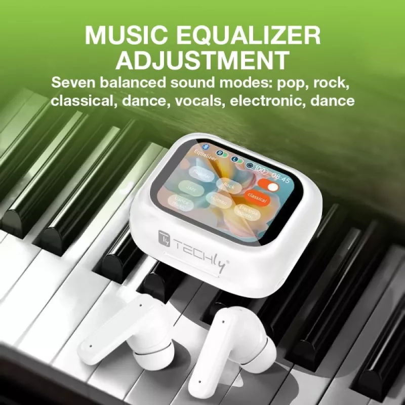 Techly ICC SB-BLT08W cuffie/headset True Wireless Stereo (TWS) in-ear chiamate/musica Bluetooth bianco