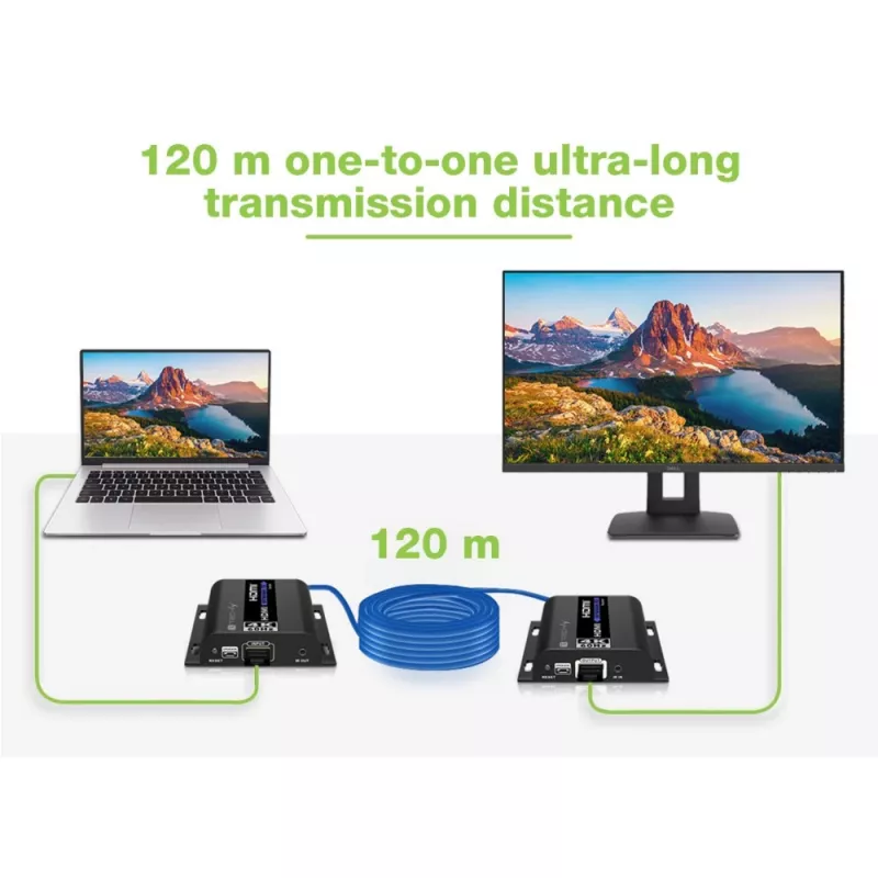 Techly IDATA EXTIP-483 extender AV trasmettitore e ricevitore AV nero