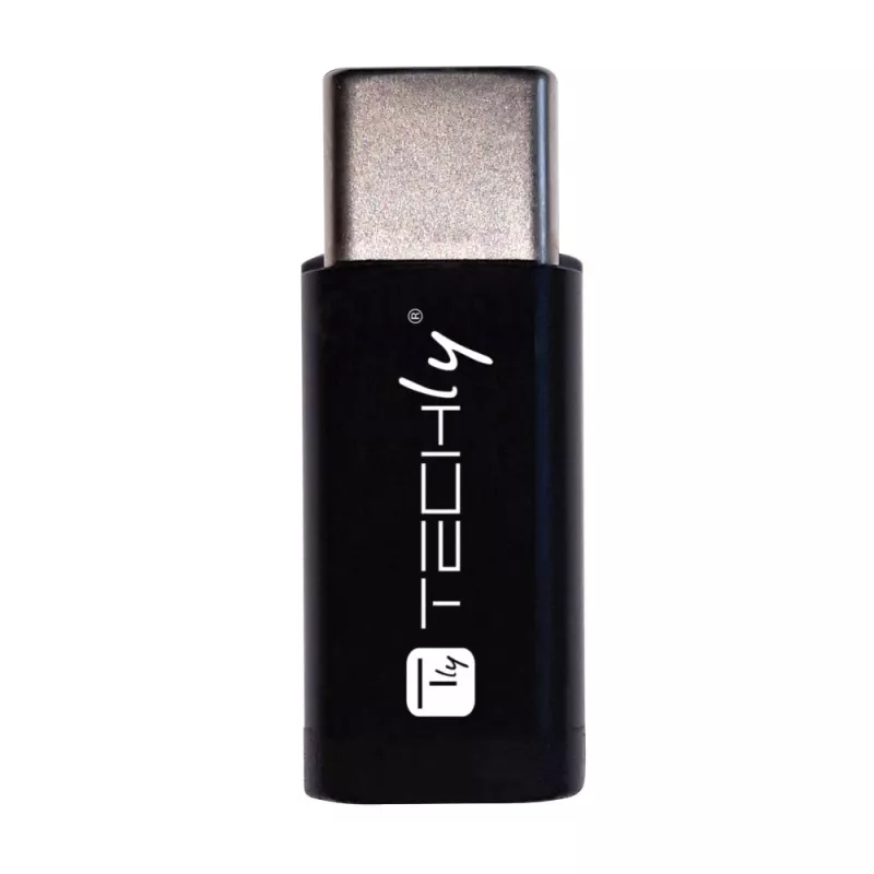 Techly IADAP USBC-MBKT adattatore cambio genere cavo Micro-USB nero