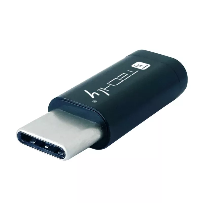 Techly IADAP USBC-MBKT adattatore cambio genere cavo Micro-USB nero