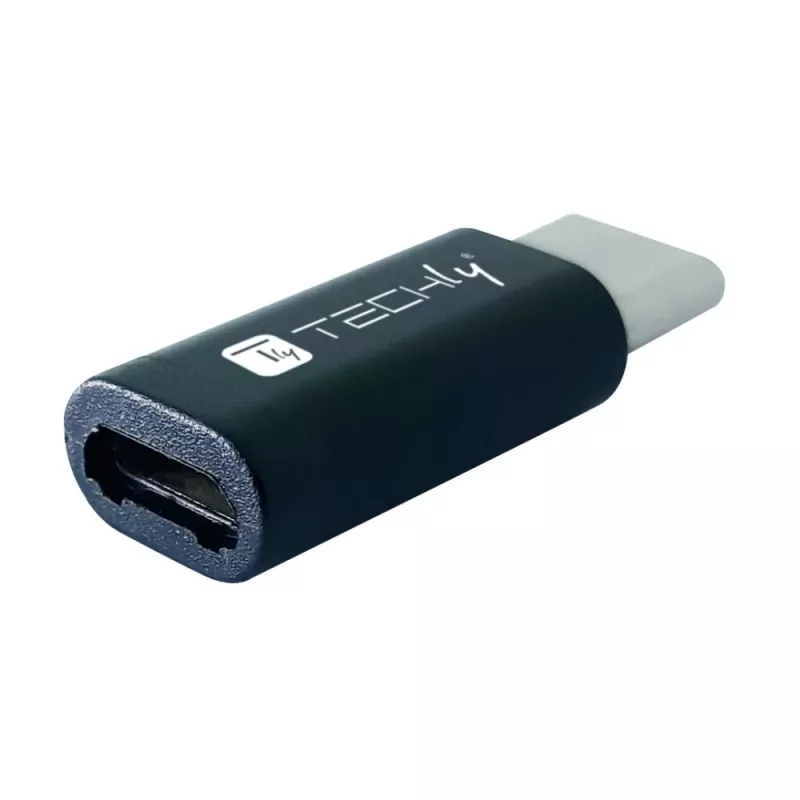 Techly IADAP USBC-MBKT adattatore cambio genere cavo Micro-USB nero