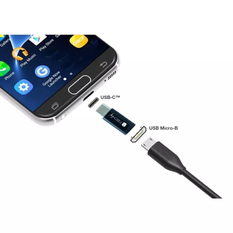 Techly IADAP USBC-MBKT adattatore cambio genere cavo Micro-USB nero