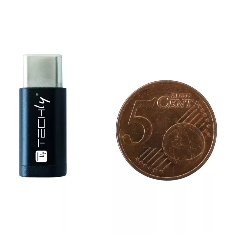 Techly IADAP USBC-MBKT adattatore cambio genere cavo Micro-USB nero