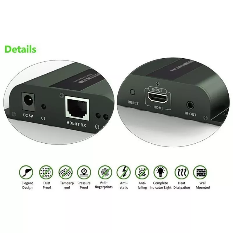 Techly ricevitore extender IR HDMI HDbitT aggiuntivo su cavo Cat.6 oltre 120 m