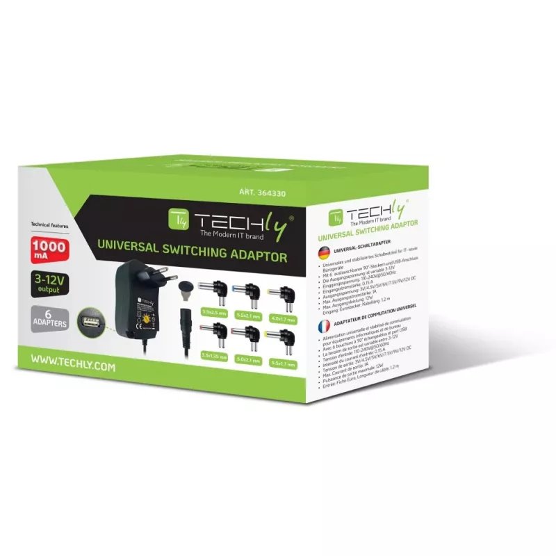 Techly IPW-NTS1000G2 alimentatore/inverter per interni 12 W nero