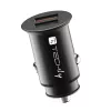 Techly mini caricabatterie auto 2 porte USB-A Quick Charge 3.0 36W in nero metallo