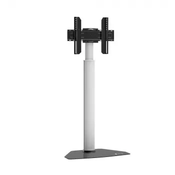 Techly supporto a pavimento per TV da 32 pollici a 65 pollici, 165,1 cm (65 pollici), 400 x 200 mm, 600 x 400 mm, 90°, alluminio, nero, argento